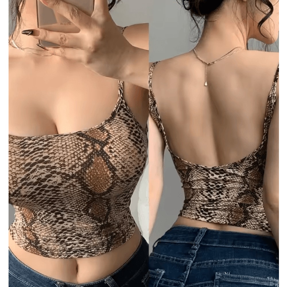 Backless Solid Color Cami Crop Top Y2K Streetwear Summer Essential 0