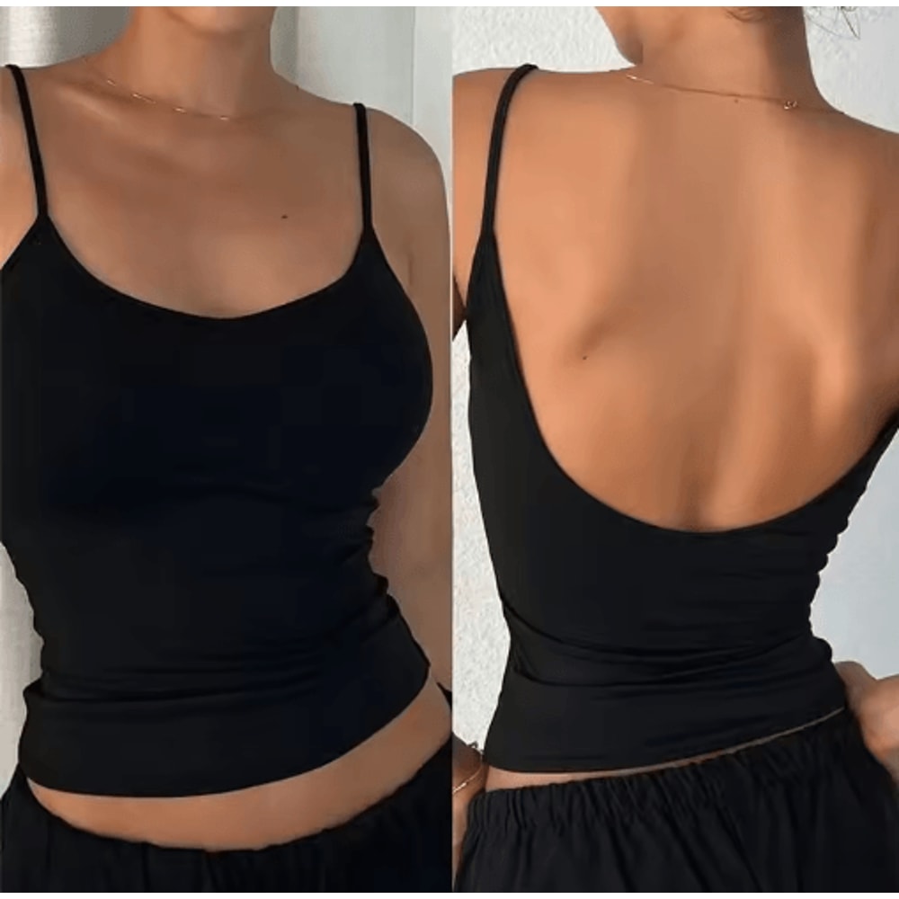 Backless Solid Color Cami Crop Top Y2K Streetwear Summer Essential 8