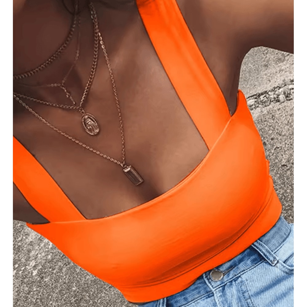 Square Neck Backless Summer Crop Top Casual Off Shoulder Cami For Women 7