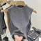 Knitted Cropped Half Turtleneck Tank Solid Color Sleeveless Sweater Cami For Women 4