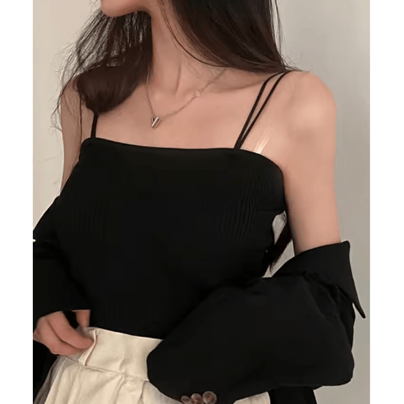 2025 Slim Halter Crop Top Backless Solid Summer Camisole For Women 0