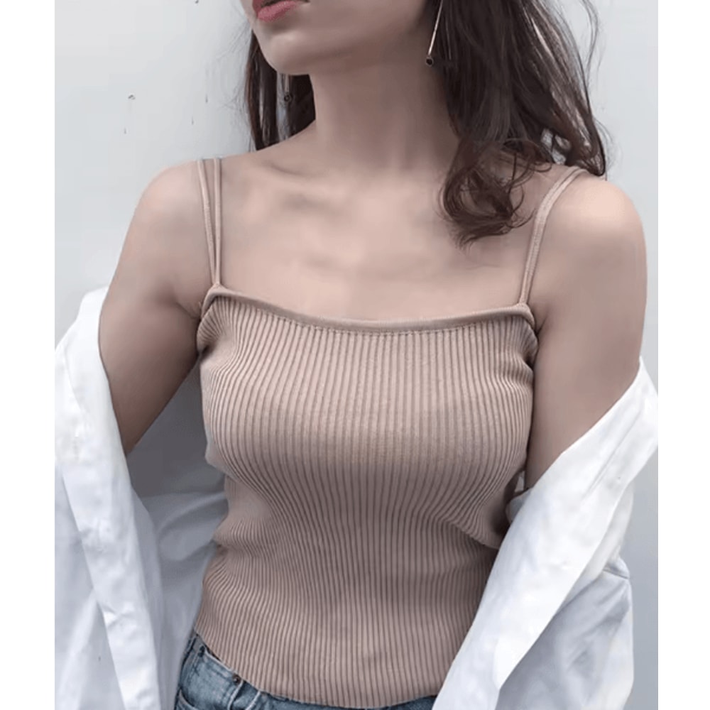 2025 Slim Halter Crop Top Backless Solid Summer Camisole For Women 3