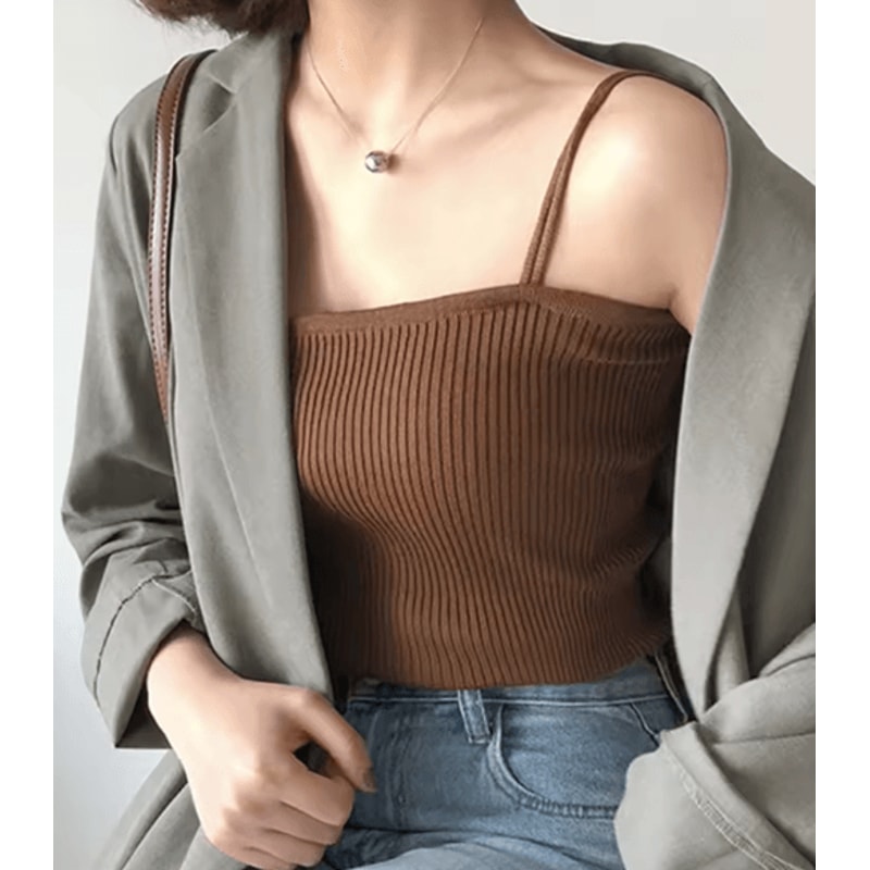 2025 Slim Halter Crop Top Backless Solid Summer Camisole For Women 4