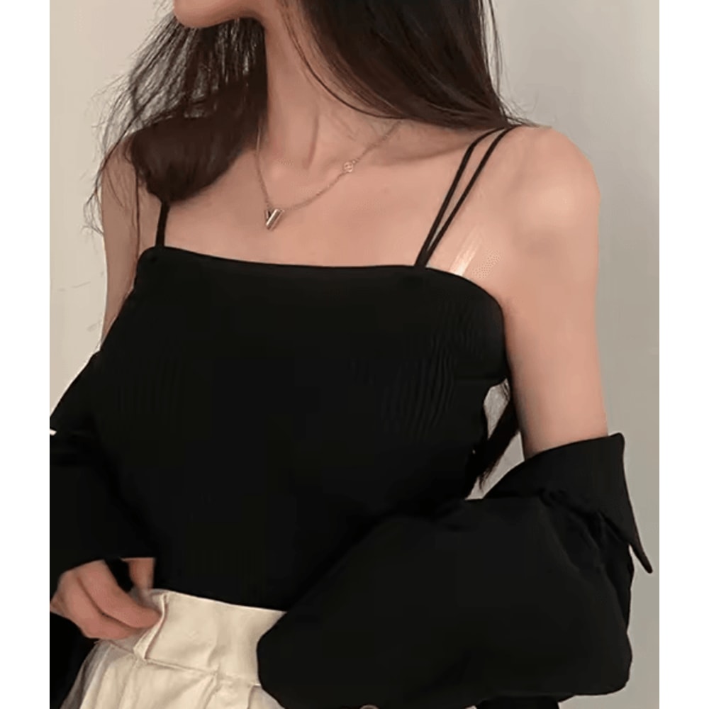 2025 Slim Halter Crop Top Backless Solid Summer Camisole For Women 5