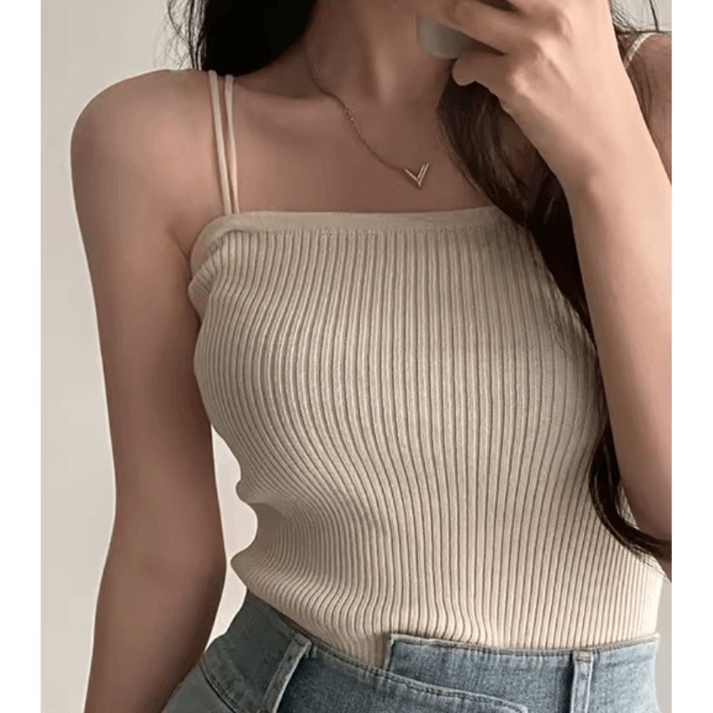 2025 Slim Halter Crop Top Backless Solid Summer Camisole For Women 6
