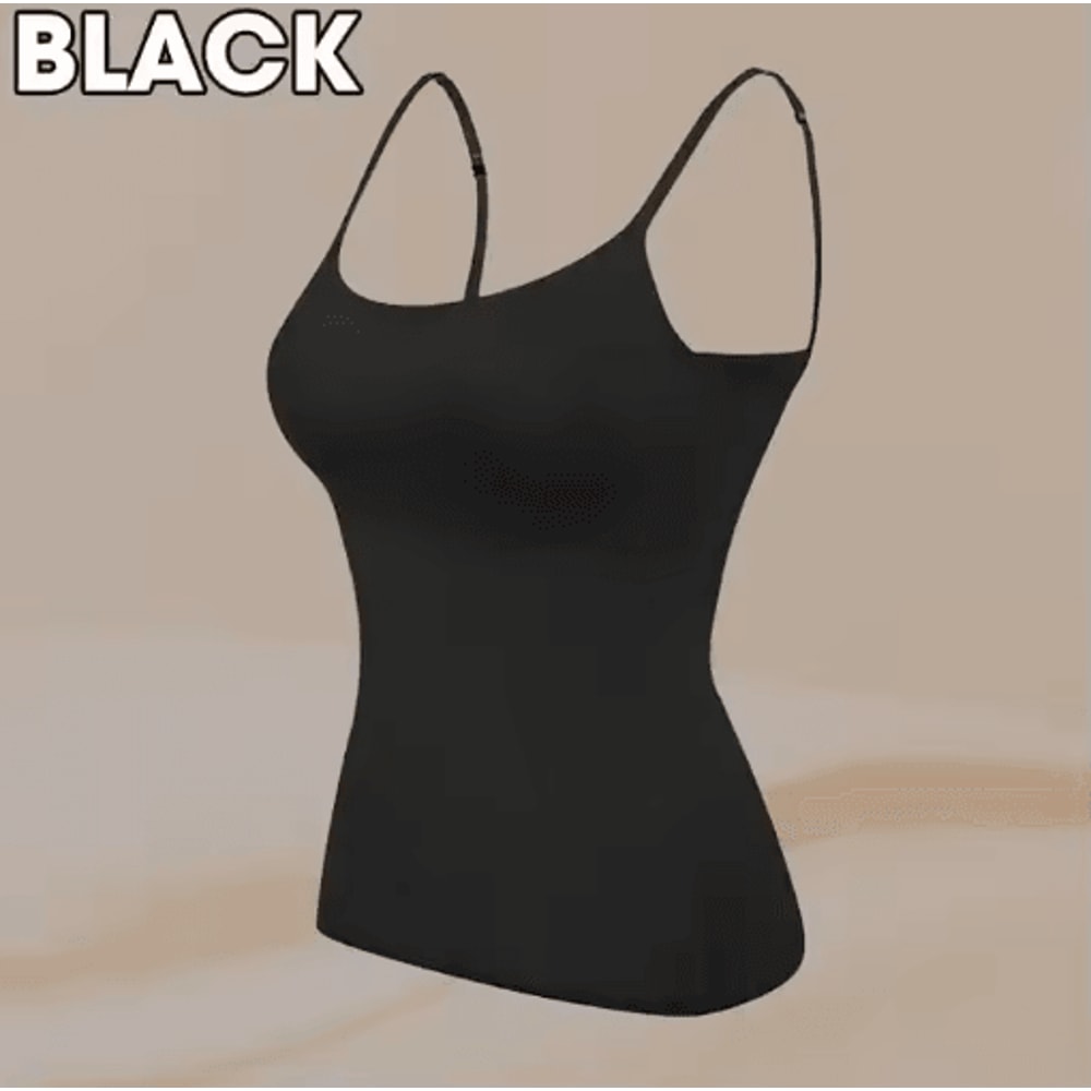 2024 Padded Bra Spaghetti Strap Camisole Supportive Solid Summer Tank For Women 7