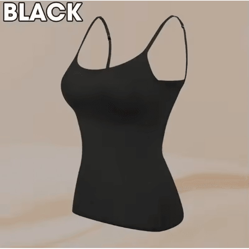2024 Padded Bra Spaghetti Strap Camisole Supportive Solid Summer Tank For Women 7
