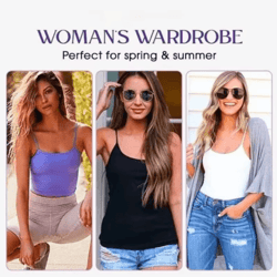 2024 padded bra spaghetti strap camisole – supportive solid summer tank for women