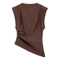 Asymmetric Ruched Sleeve Slim Fit Tank Top For Women Stretchy Breathable Office Party Blouse 3