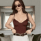 HXAO Burgundy Corset Bustier Camisole Backless Sleeveless Going Out Top For Women 6