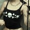 Vintage Skull Print Backless Goth Tank Top Low Cut Grunge Streetwear Camisole 2