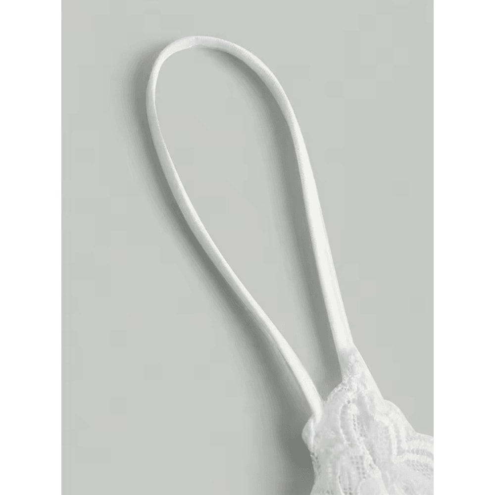 Contrast Lace Bow Front Crop Cami Y2K Backless Grunge Punk Top For Women 5