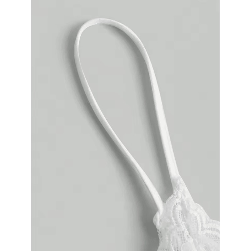 Contrast Lace Bow Front Crop Cami Y2K Backless Grunge Punk Top For Women 5