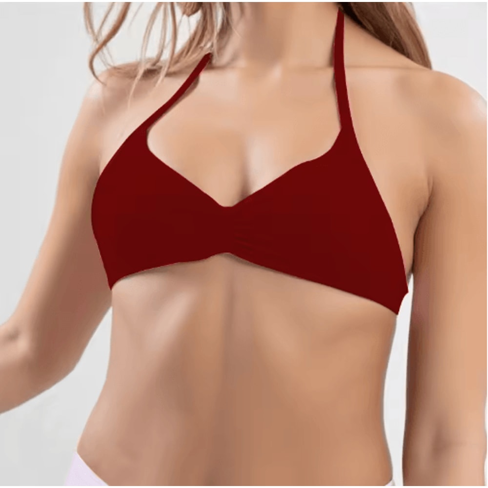 Strappy Halter High Support Sports Bra Seamless Scrunch Yoga Crop Top For Women 1