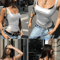 Square Neck Y2K Sleeveless Tank Top Korean Fashion Summer Cami For Women 0