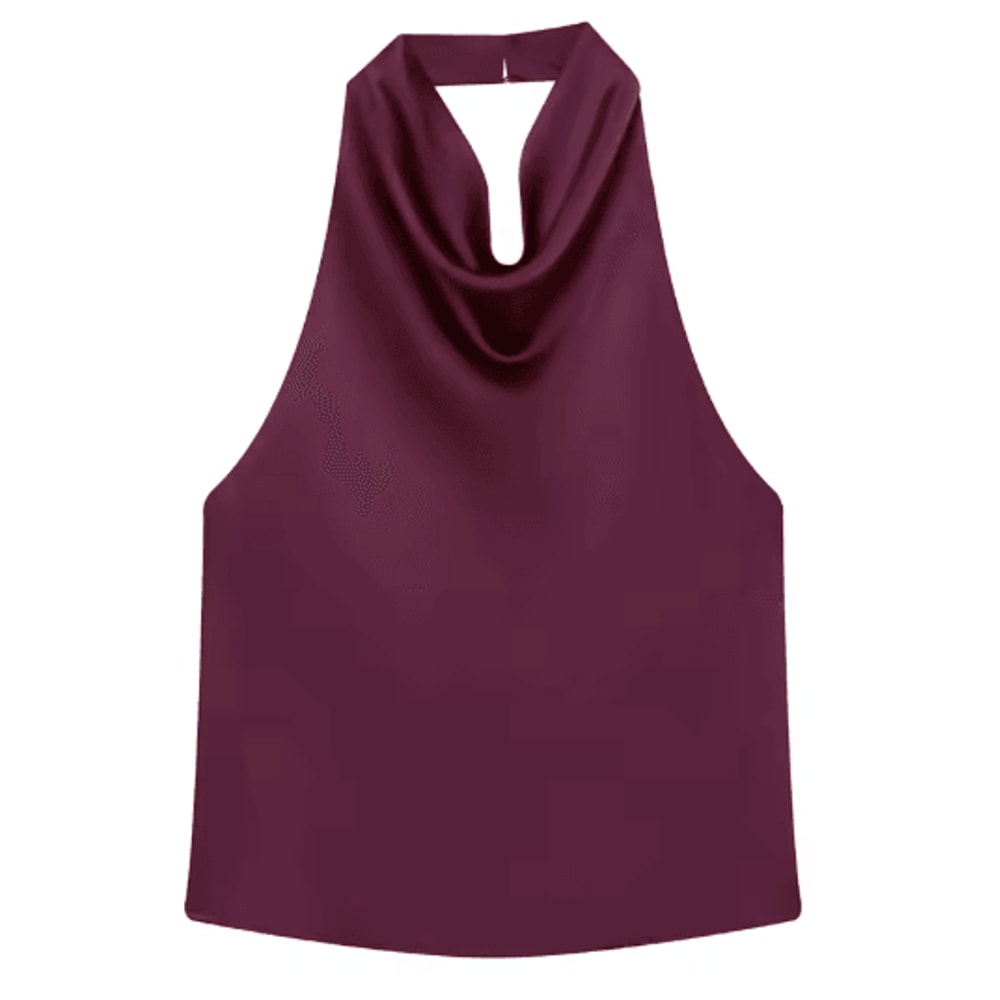 HXAO Satin Halter Backless Corset Top Elegant Summer Tank For Women 4