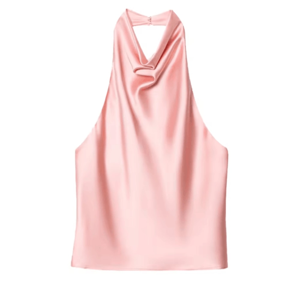 HXAO Satin Halter Backless Corset Top Elegant Summer Tank For Women 5