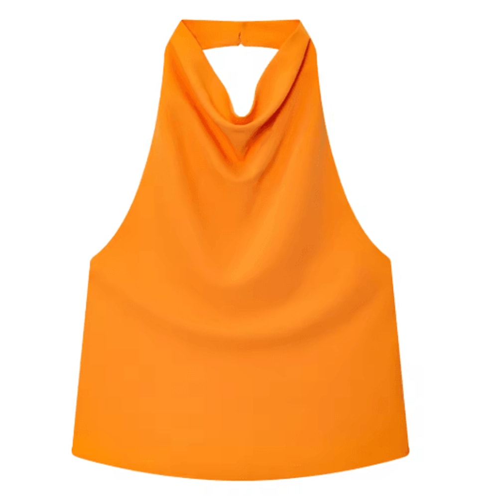 HXAO Satin Halter Backless Corset Top Elegant Summer Tank For Women 6