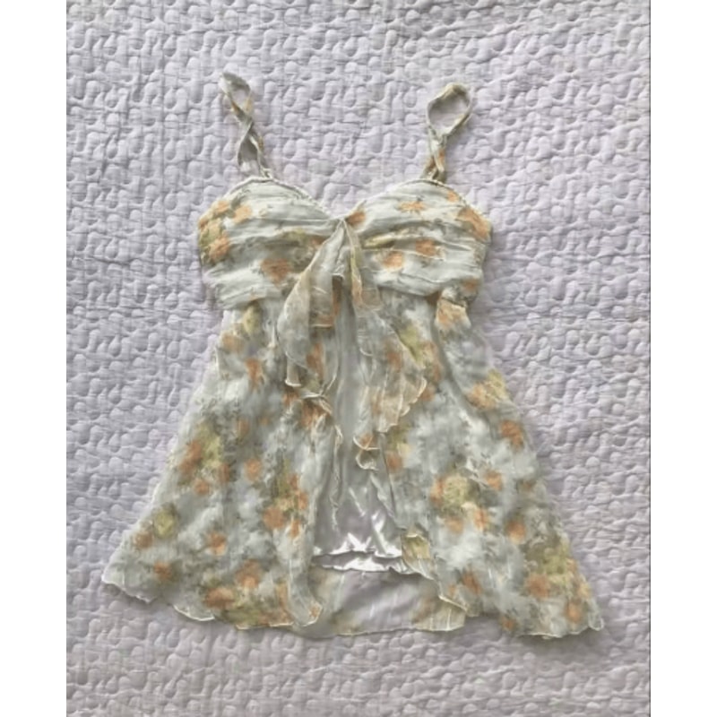 Y2K Backless Slim Sling Crop Tank Goth Punk Coquette Harajuku Top 4