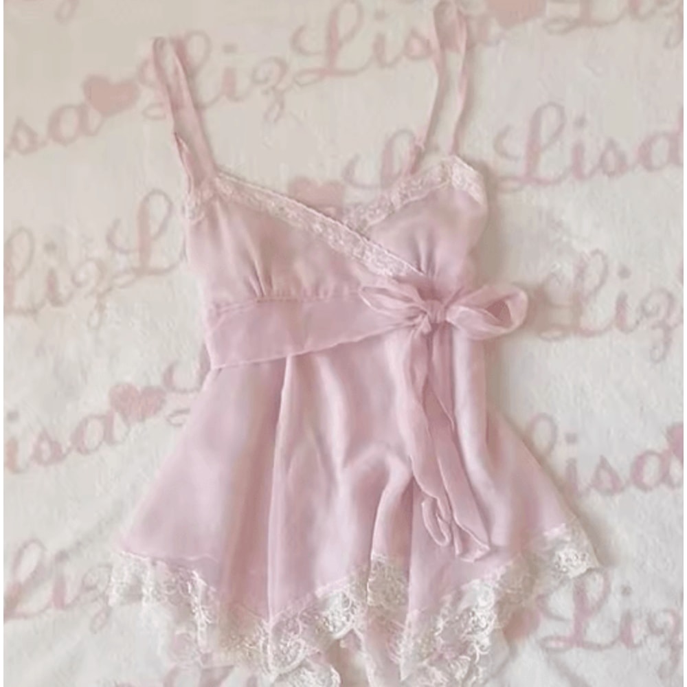 Y2K Backless Slim Sling Crop Tank Goth Punk Coquette Harajuku Top 12