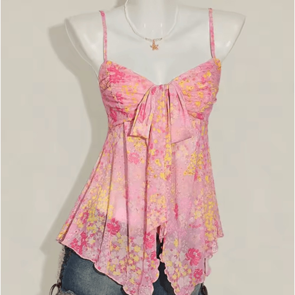 Y2K Backless Slim Sling Crop Tank Goth Punk Coquette Harajuku Top 16