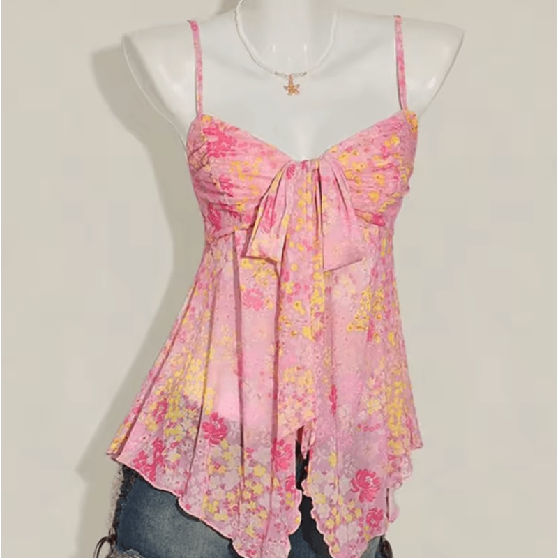 Y2K Backless Slim Sling Crop Tank Goth Punk Coquette Harajuku Top 16