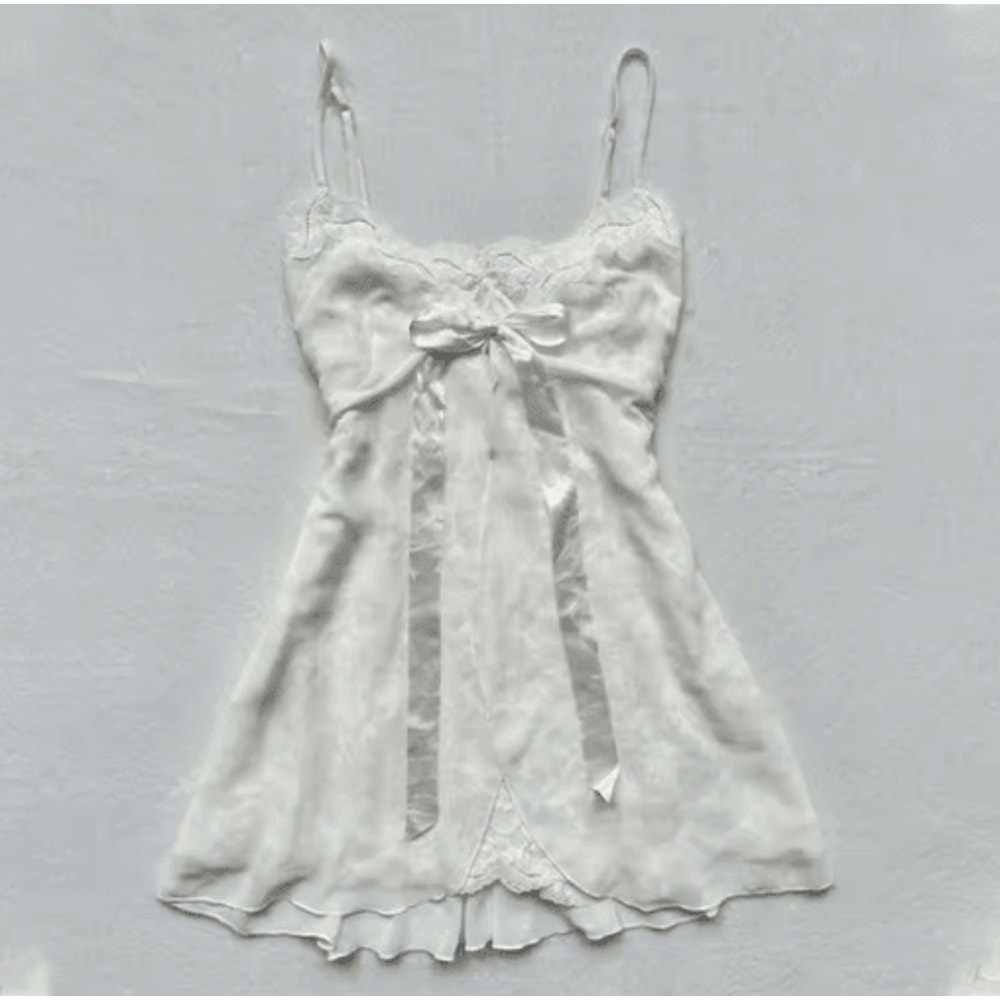 Y2K Backless Slim Sling Crop Tank Goth Punk Coquette Harajuku Top 0