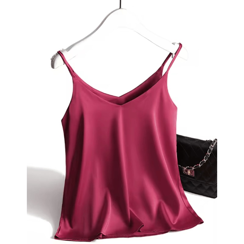 Spaghetti Strap Cami Satin Tank Top Summer Camisole 2