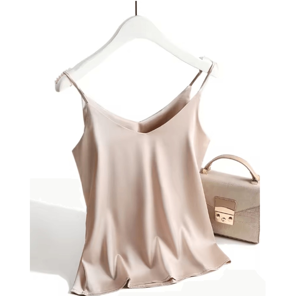 Spaghetti Strap Cami Satin Tank Top Summer Camisole 4