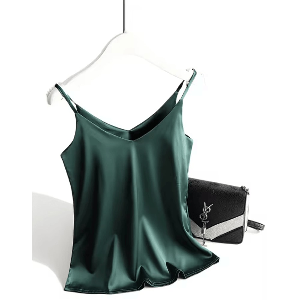 Spaghetti Strap Cami Satin Tank Top Summer Camisole 5