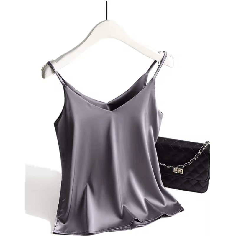 Spaghetti Strap Cami Satin Tank Top Summer Camisole 6