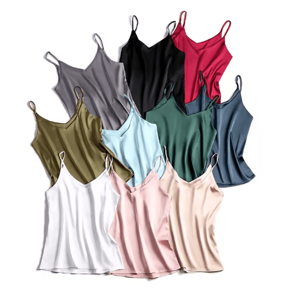 Spaghetti Strap Cami Satin Tank Top Summer Camisole 0