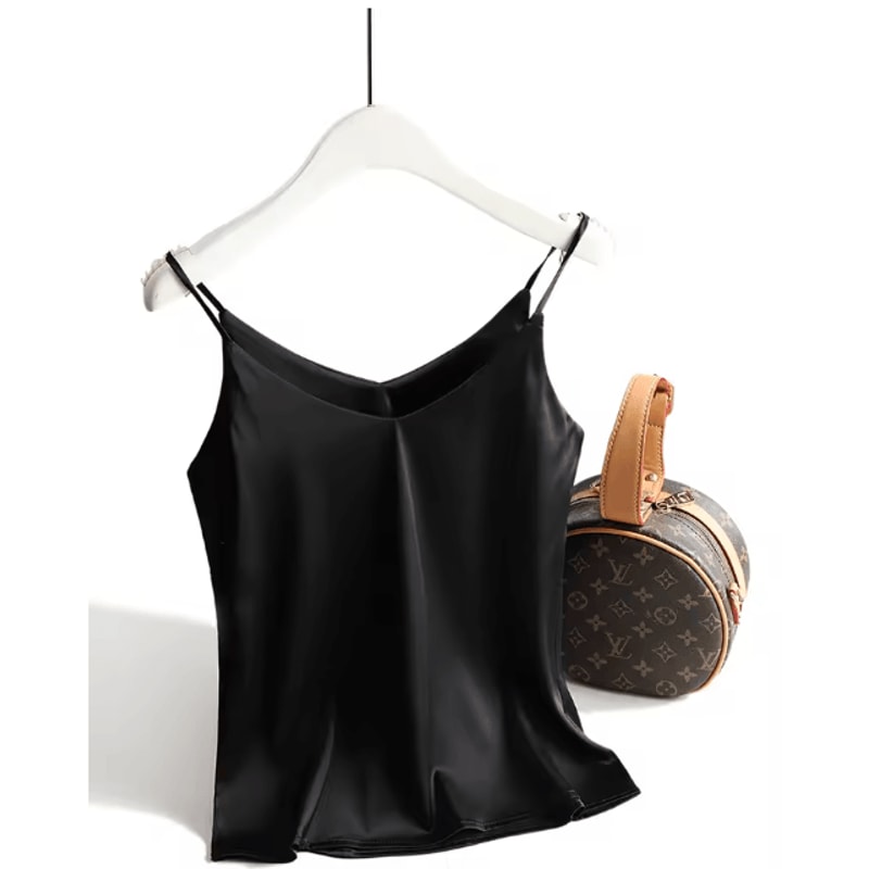 Spaghetti Strap Cami Satin Tank Top Summer Camisole 8