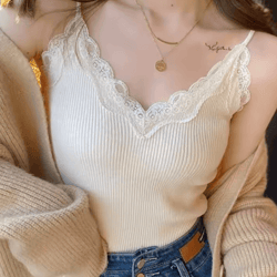 lace crop camisole y2k lace tank top summer sleeveless crop top