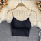 Ice Silk BuiltIn Bra Crop Top Summer Sports Spaghetti Strap Camisole 4