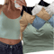 Ice Silk BuiltIn Bra Crop Top Summer Sports Spaghetti Strap Camisole 7