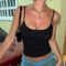 Y2K Vintage Basic Spaghetti Strap Cami Summer Sleeveless Cropped Tank 0