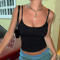 Y2K Vintage Basic Spaghetti Strap Cami Summer Sleeveless Cropped Tank 0