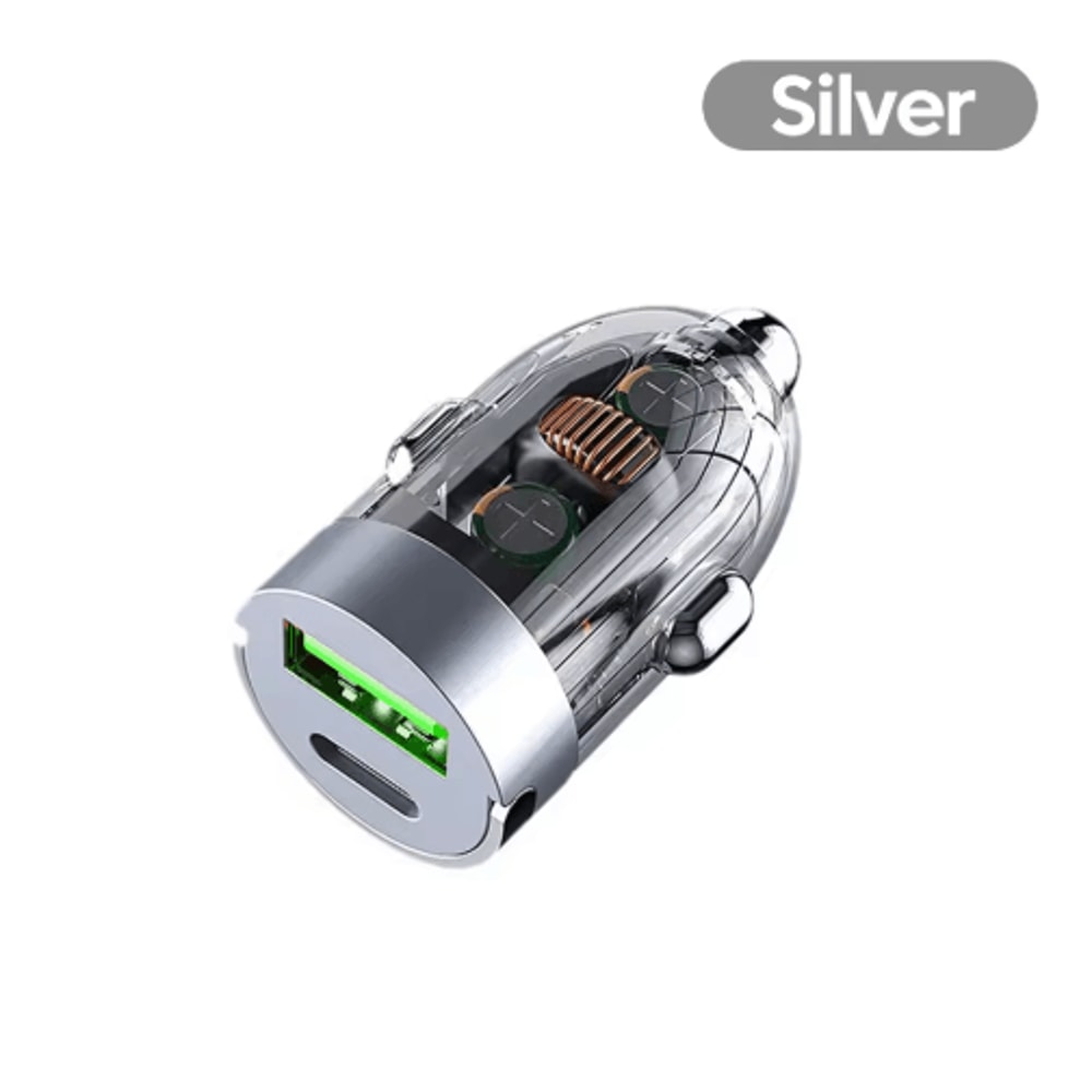 120W PD20W USB C Car Charger Mini Dual Port Fast Charging Adapter With Pull Ring 2