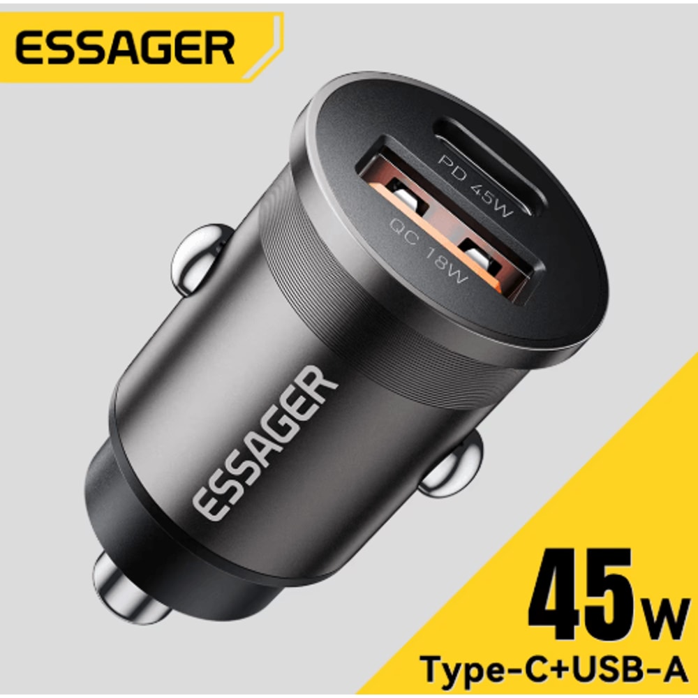 Essager 45W Mini USB C Car Charger PD 30 QC 30 Fast Charging Adapter 7