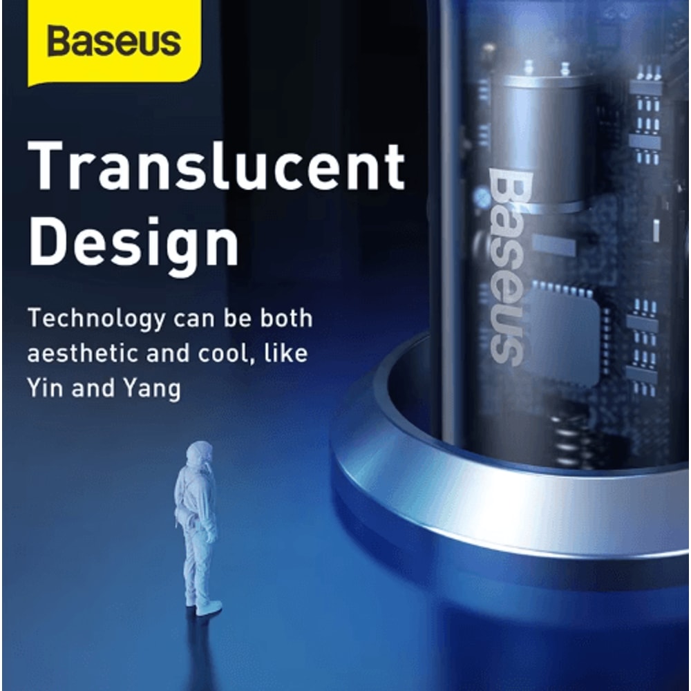 Baseus 65W PPS USB C PD Car Charger Dual Port Fast Charger For Laptop IPhone 5