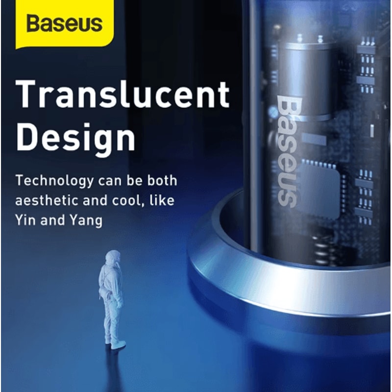 Baseus 65W PPS USB C PD Car Charger Dual Port Fast Charger For Laptop IPhone 5