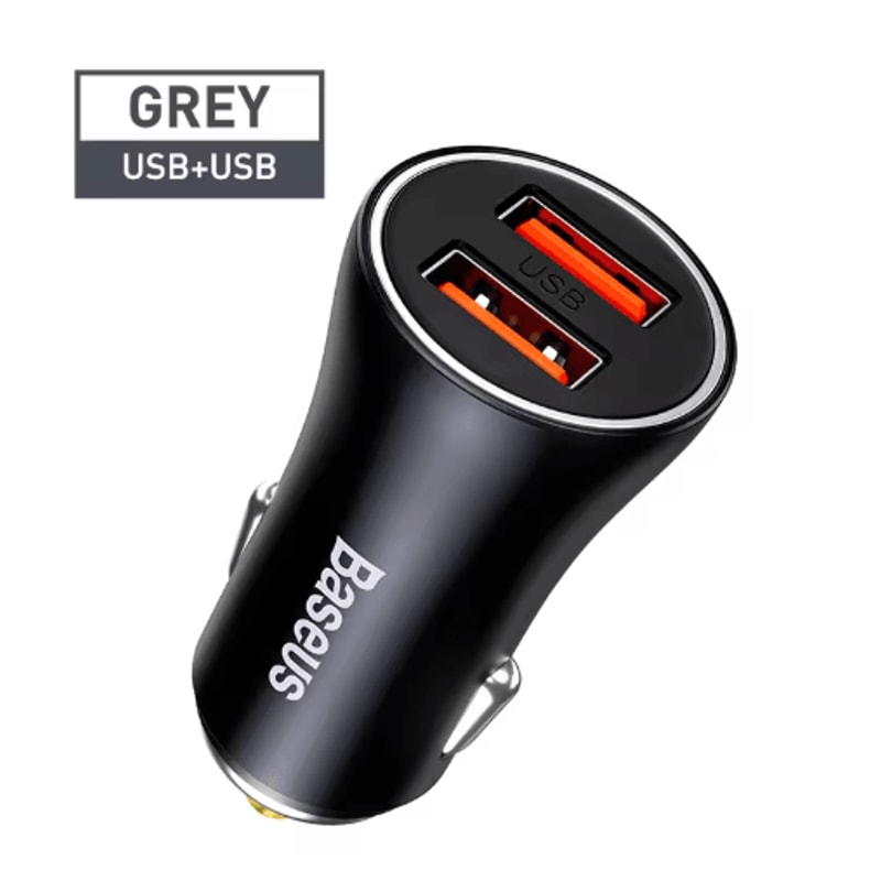 Baseus 60W Metal USB Type C Car Charger With PD 27W QC 40 Fast Charging 2