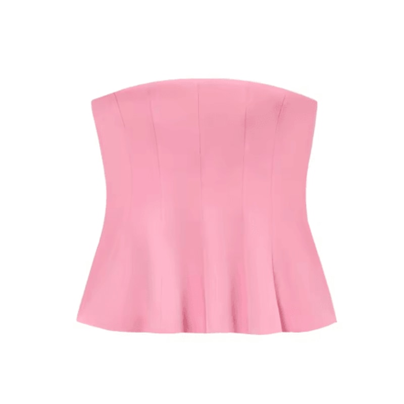 KONDALA Butter Yellow Strapless Ruffle Cami Y2K Summer Streetwear Top 1