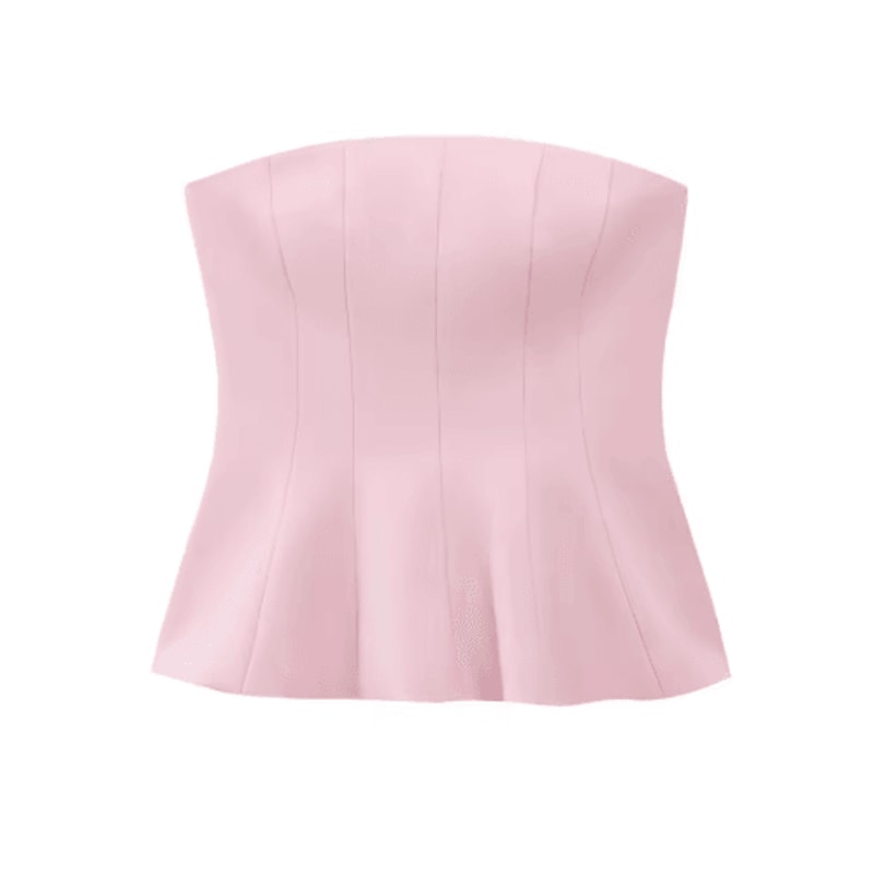 KONDALA Butter Yellow Strapless Ruffle Cami Y2K Summer Streetwear Top 2