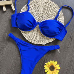 2025 3d flower v wire bikini set underwired micro mini swimsuit