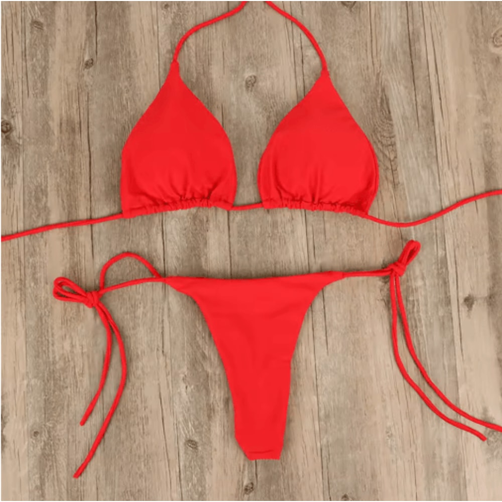 Summer Push Up Bikini Set Padded Thong Two Piece Swimsuit 3