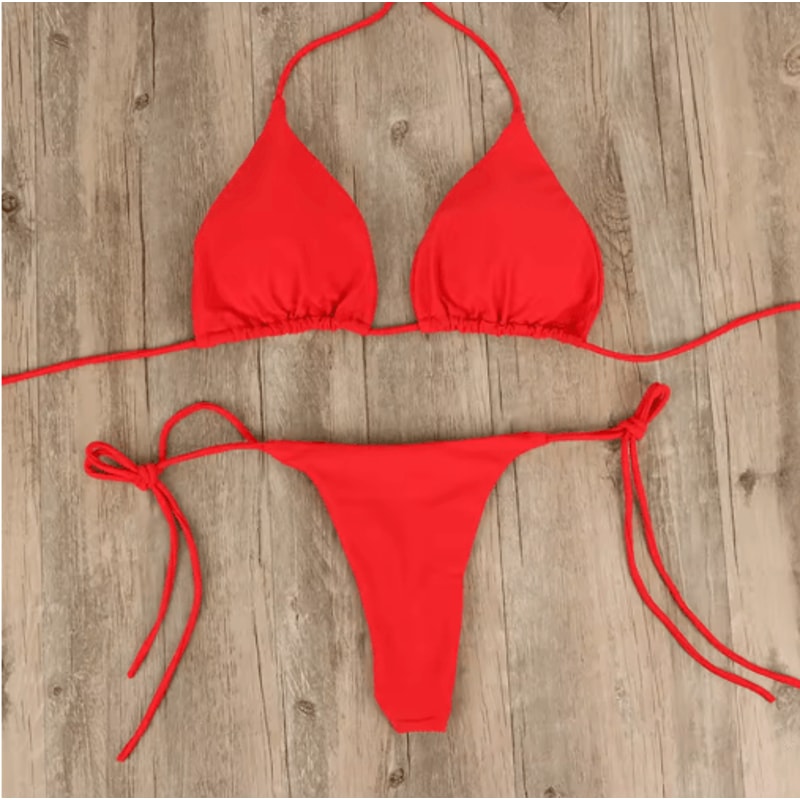 Summer Push Up Bikini Set Padded Thong Two Piece Swimsuit 3