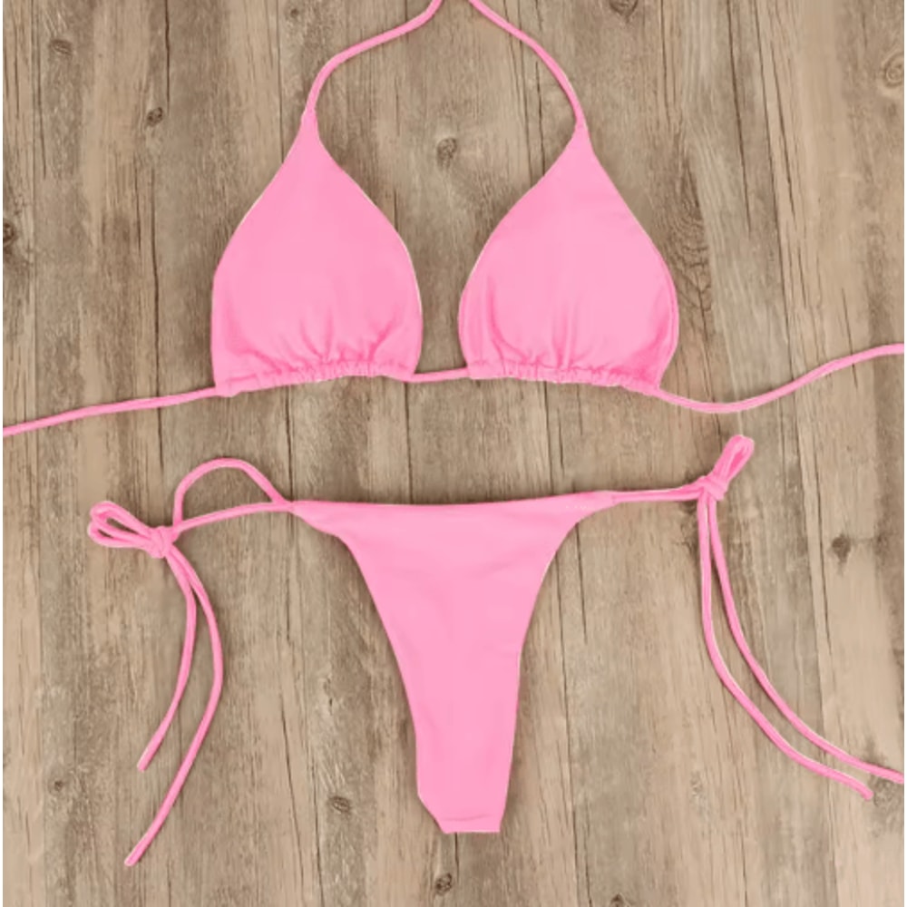 Summer Push Up Bikini Set Padded Thong Two Piece Swimsuit 4