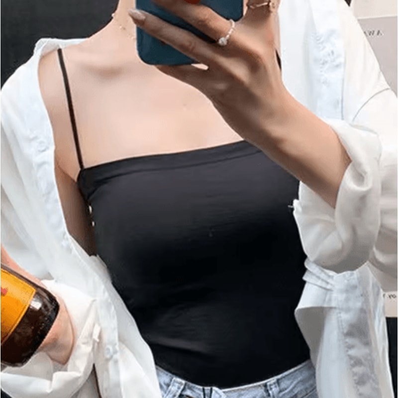 Womens Black Lace Tank Top Sleeveless Layered Summer Camisole 1